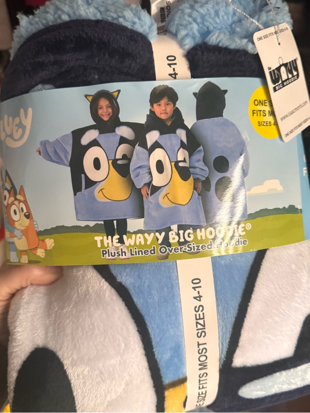 Disney Blue Plush Lined Over-Sized Hoodie Sleep Sack